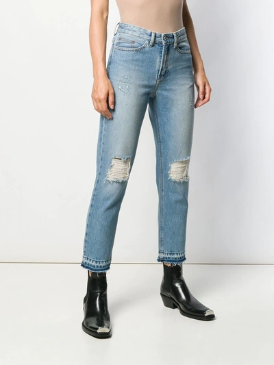 Shop Zadig & Voltaire Distressed Straight Jeans In Blue