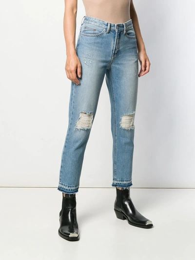 Zadig & Voltaire Distressed Straight Jeans In Blue