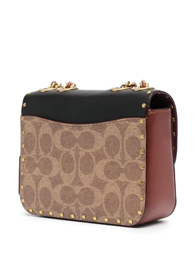 Shop Coach Madison Logo-print Shoulder Bag In Brown