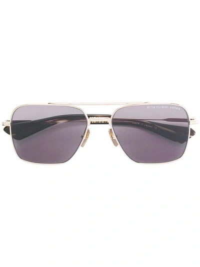 Shop Dita Eyewear Flight Squared Sunglasses In Metallic