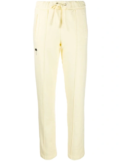Shop Palm Angels Logo Track Pants In Yellow