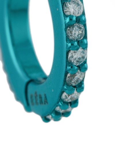 Eéra Women's 18k White Gold & Diamond Huggie Hoop Earring In Blau