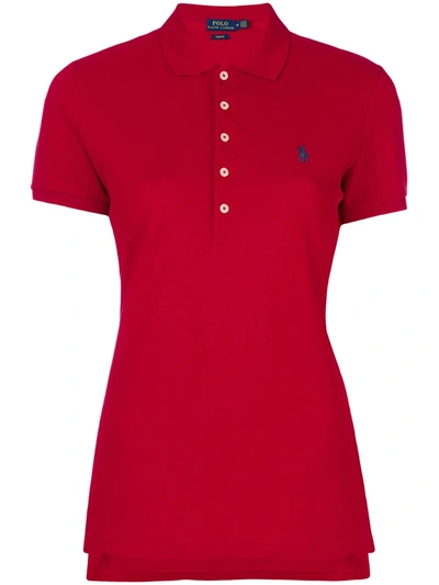 Shop Polo Ralph Lauren Embroidered Logo Polo Shirt In Red