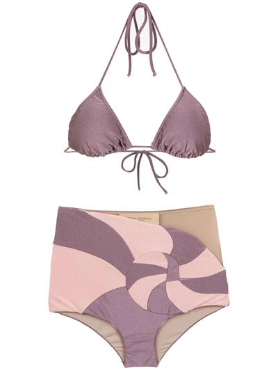 Shop Adriana Degreas Nautilus Bikini Set In Purple