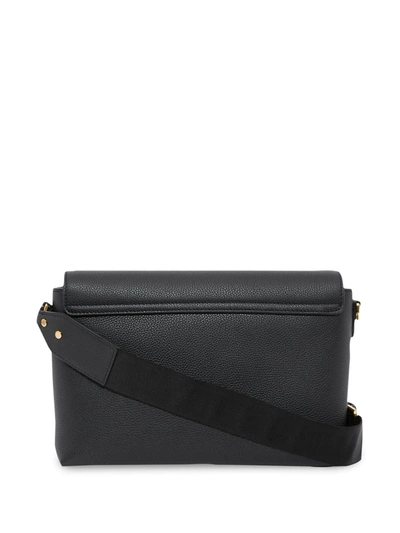 Burberry Note Medium Canvas And Leather Shoulder Bag In Black