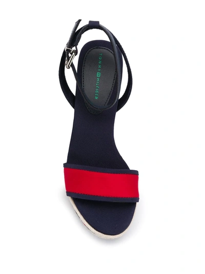 Tommy Hilfiger Striped Sole Wedge Sandals In Blue | ModeSens
