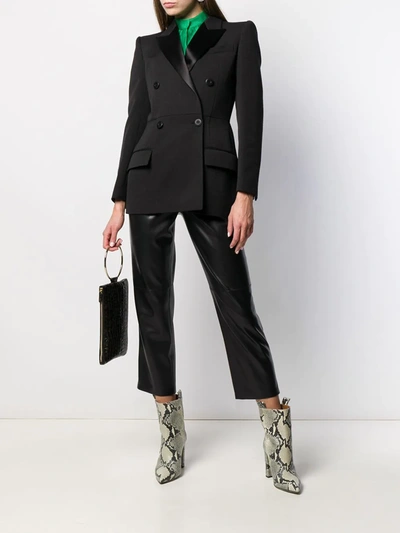 Givenchy Double-breasted Satin-trimmed Wool-blend Twill Blazer In Black