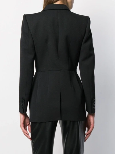Givenchy Double-breasted Satin-trimmed Wool-blend Twill Blazer In Black