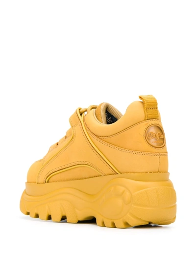 Shop Buffalo Platform Lace-up Sneakers In Yellow