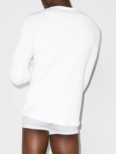 Shop Schiesser Karl-heinz Buttoned T-shirt In White