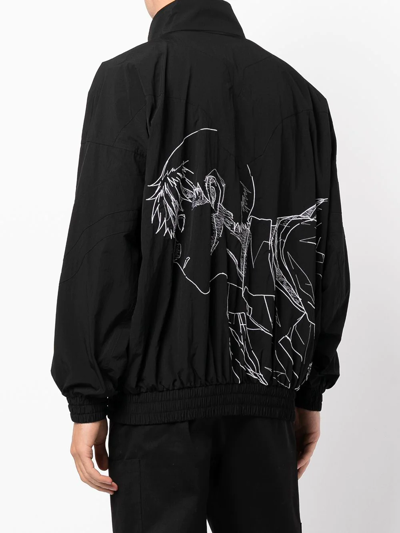 Shop Undercover X Neon Genesis Evangelion Embroidered Shell Track Jacket In Black