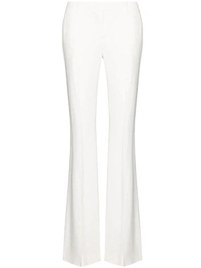 Shop Alexander Mcqueen Mid-rise Flared Trousers In White