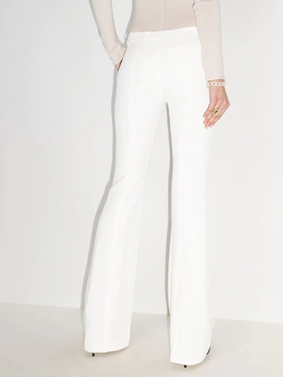 Shop Alexander Mcqueen Mid-rise Flared Trousers In White