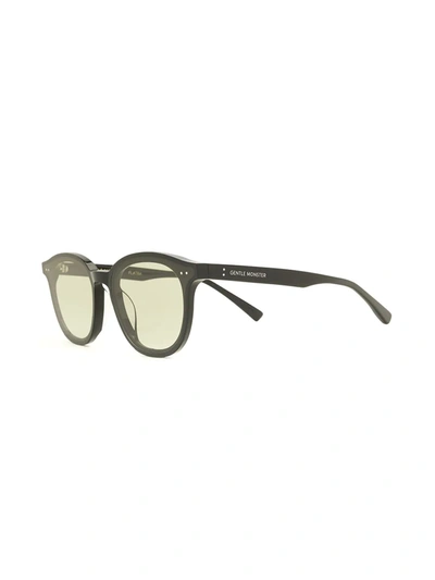 Shop Gentle Monster Lang 01 Round-frame Sunglasses In Green