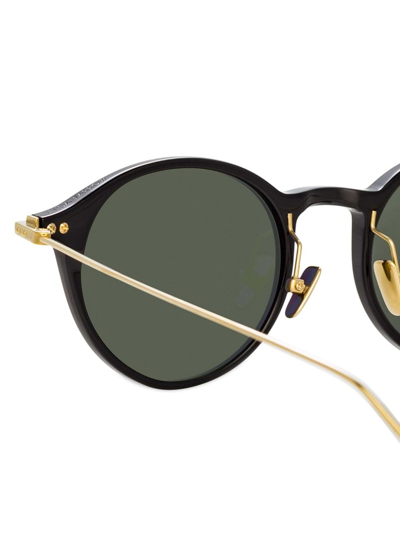 Shop Linda Farrow Linear Arris C8 Sunglasses In Black