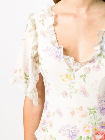 Shop Needle & Thread Elsa Floral Print V-neck Dress In White