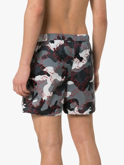 Shop Valentino Logo-print Swim Shorts In Up0 Camou