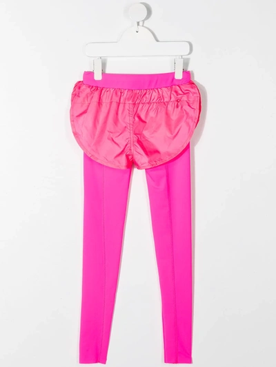 Shop Natasha Zinko Running Short-overlay Leggings In Pink