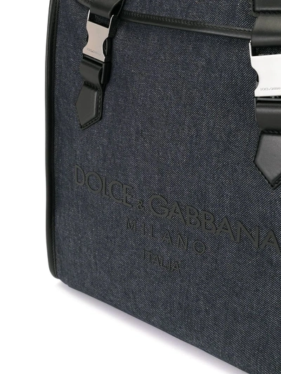 Shop Dolce & Gabbana Logo Embossed Backpack In Blue
