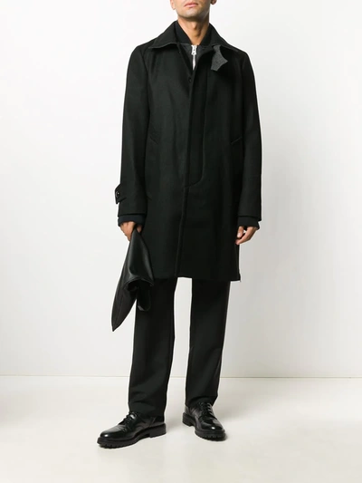Shop Sacai Single-breasted Coat In Black