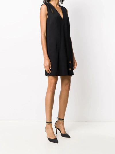 Shop Versace Paper Clip Shift Dress In Black