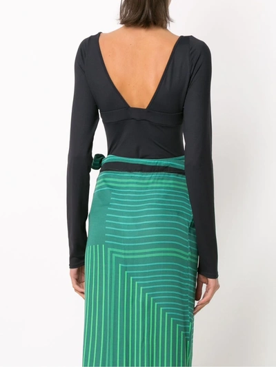 Amir Slama Long Sleeved Bodysuit In Black