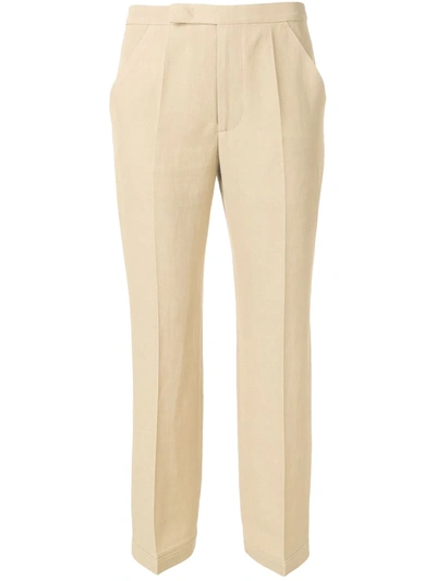 Shop Golden Goose Cropped Trousers In Neutrals