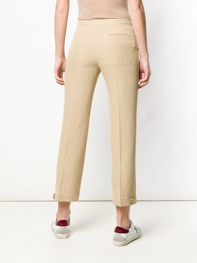 Shop Golden Goose Cropped Trousers In Neutrals