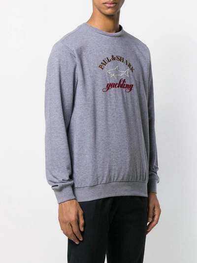 Shop Paul & Shark Embroidered Logo Jumper In Grey