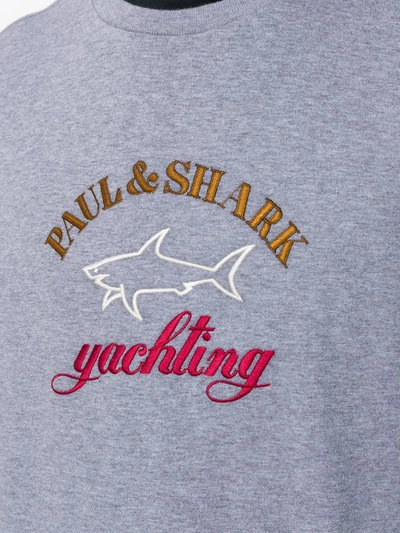 Shop Paul & Shark Embroidered Logo Jumper In Grey