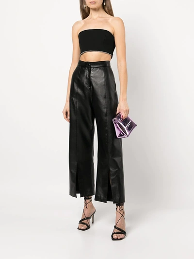 Shop Staud Lilies Cropped Tube Top In Black