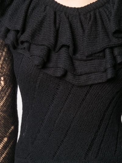 Shop Philosophy Di Lorenzo Serafini Ruffled Neck Sweater In Black