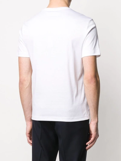 Shop Giorgio Armani Embroidered Logo T-shirt In White