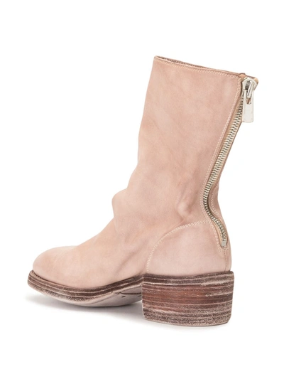 Guidi Back-zip Mid-tube Boots In Pink