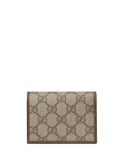 Shop Gucci Horsebit 1955 Card Case Wallet In Neutrals