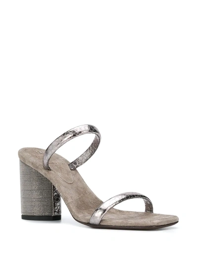 Shop Brunello Cucinelli Ball-chain Heel Sandals In Grey