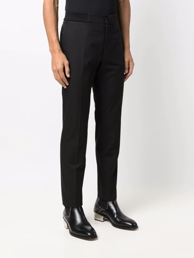 Shop Alexander Mcqueen Graffiti Logo Straight-leg Trousers In Black