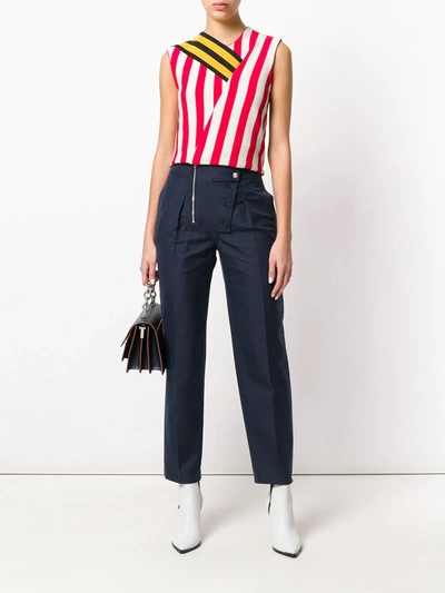 Calvin Klein 205w39nyc Cotton & Silk Sailor Pants In Blue