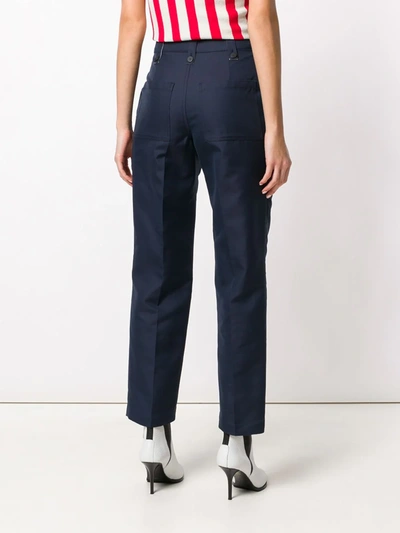 Calvin Klein 205w39nyc Cotton & Silk Sailor Pants In Blue