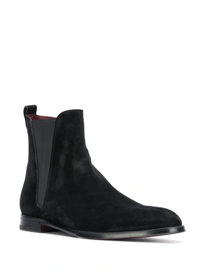 Dolce & Gabbana Black Suede Leather Mid Calf Men Boots Shoes In Black