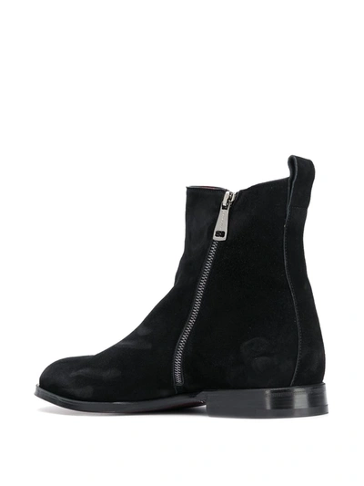 Dolce & Gabbana Black Suede Leather Mid Calf Men Boots Shoes In Black