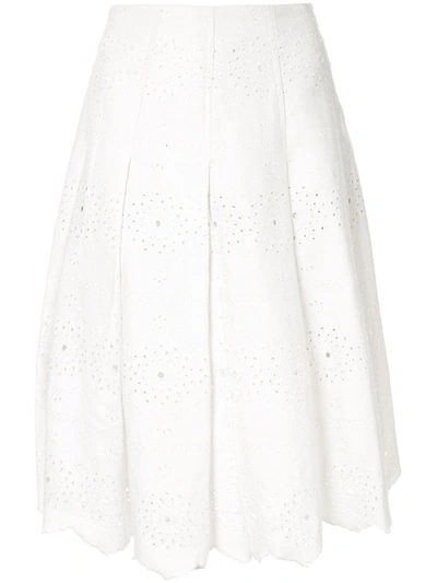 Shop Bambah Victoria Denim Skirt In White