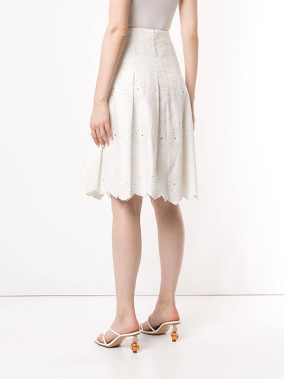 Shop Bambah Victoria Denim Skirt In White
