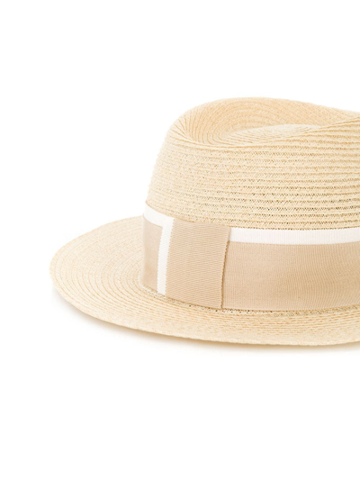 Maison Michel André Straw Fedora Hat In Neutrals