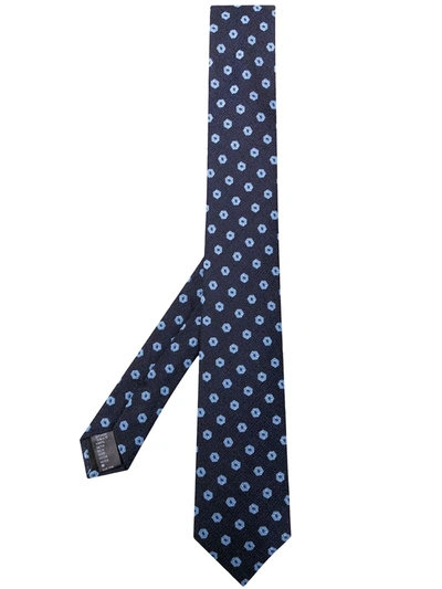 Shop Dolce & Gabbana Silk Jacquard Tie In Blue