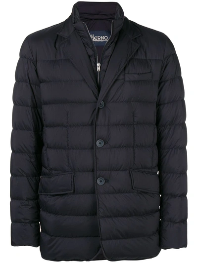 Herno Double Layer Down Jacket In Blue
