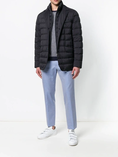 Herno Double Layer Down Jacket In Blue