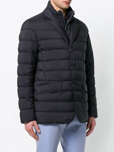 Herno Double Layer Down Jacket In Blue