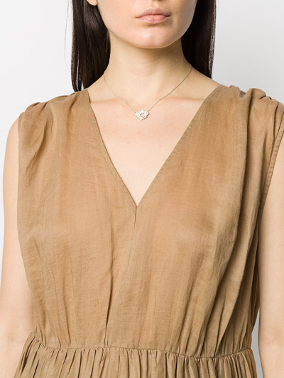 Shop Loveness Lee Fleur Textured Charm Necklace In Silver