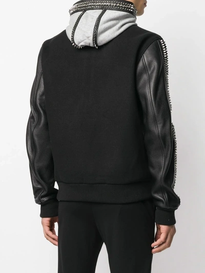 Shop Philipp Plein Studded Hooded Jacket In Black